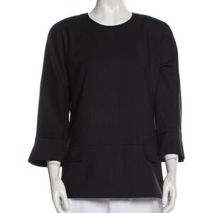 Longchamp Black 3/4 Sleeve Blouse